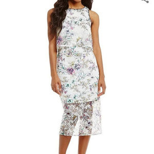NWT Antonio Melani Floral Print Lace Popover Dress